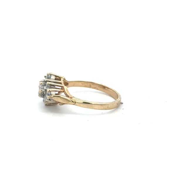 9ct yellow gold ring in size M, unbranded, showcasing a smooth polished band with a classic design.