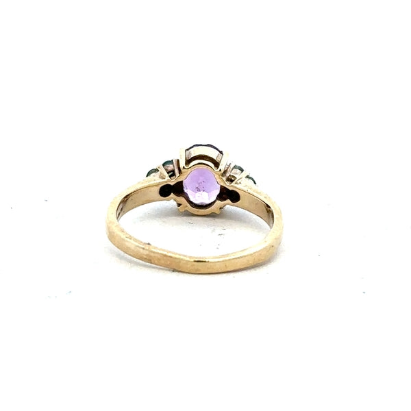 9ct yellow gold ring in size M with a smooth band, unbranded, showcasing a polished finish.