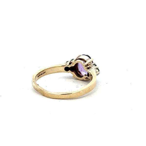 9ct yellow gold ring in size M, unbranded, with a smooth polished finish and classic design, shown on a white background.