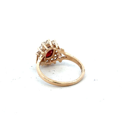 9ct yellow gold ring in size M with a simple band design, unbranded jewelry displayed against a neutral background.