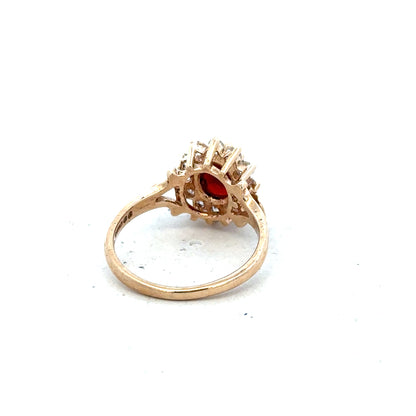 9ct yellow gold ring in size M with a smooth band, unbranded jewelry piece displayed on a plain background.