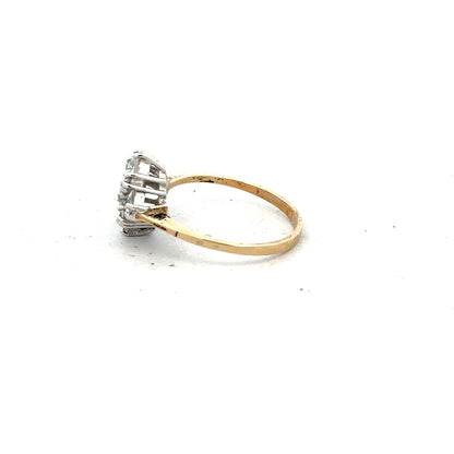 9ct yellow gold ring in size M with a smooth polished finish, unbranded jewelry piece.