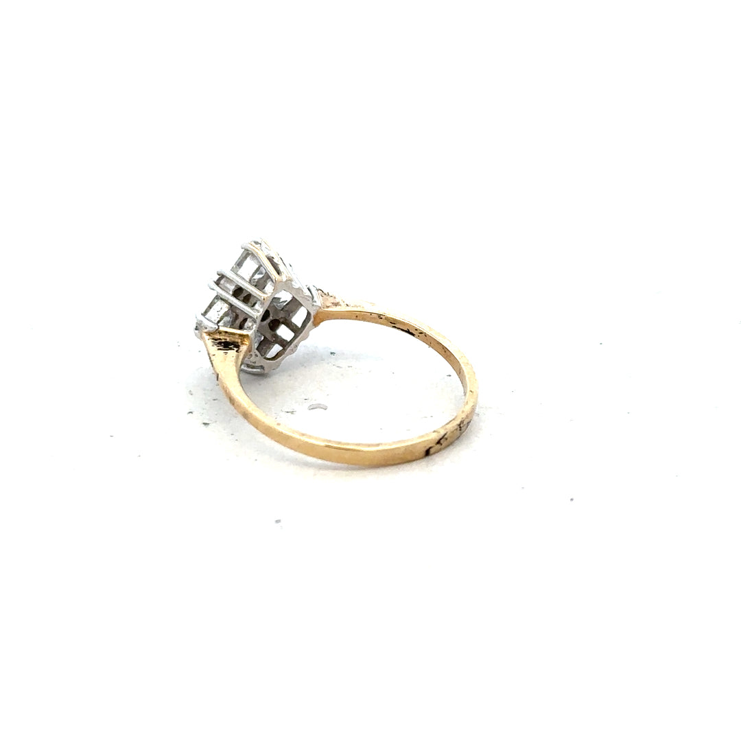 9ct yellow gold ring in size M with a smooth polished finish, unbranded jewelry displayed against a neutral background.