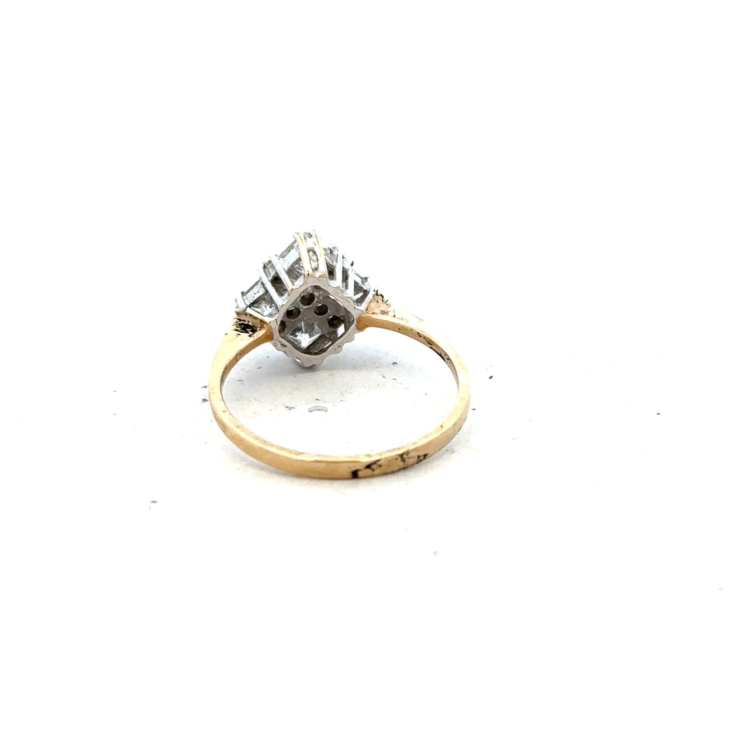 9ct yellow gold ring in size M, unbranded, featuring a simple band design with a polished finish.