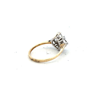 9ct yellow gold ring in size M with a smooth band, unbranded jewelry piece showcasing classic gold craftsmanship.