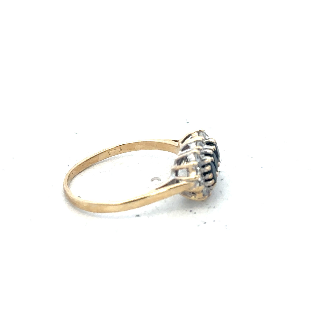 9ct yellow gold ring size M with a smooth polished finish, unbranded jewelry design, displayed against a neutral background.