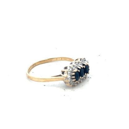 9ct yellow gold ring in size M with a smooth, polished finish, unbranded.