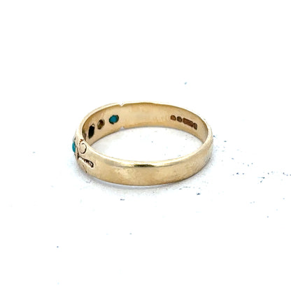 9ct yellow gold ring in size M with a smooth band, unbranded jewelry featuring classic style and polished finish.