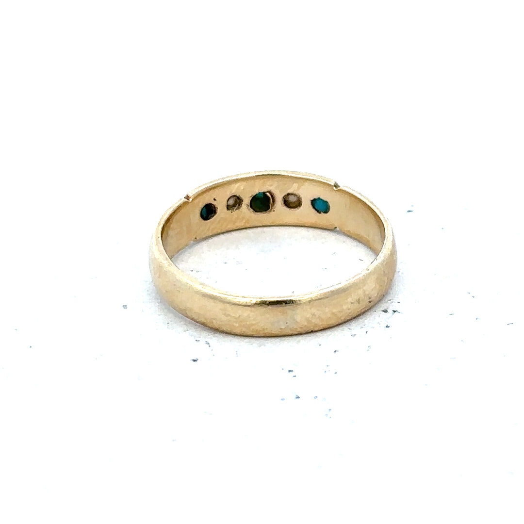 9ct yellow gold ring size M with a smooth polished band, unbranded jewelry accessory.