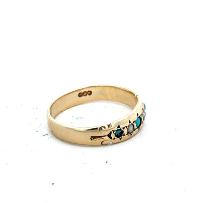 9ct yellow gold ring in size M with a smooth band, unbranded jewelry showcasing classic style.
