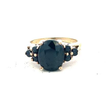 Yellow gold ring in size M 1/2, unbranded, featuring a smooth polished band, shown on a neutral background.