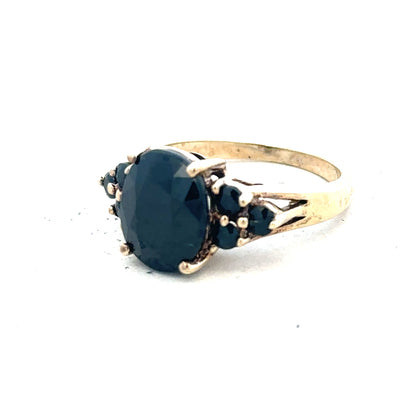 9ct yellow gold ring size M1/2 with a polished finish, showcasing a simple and elegant design.