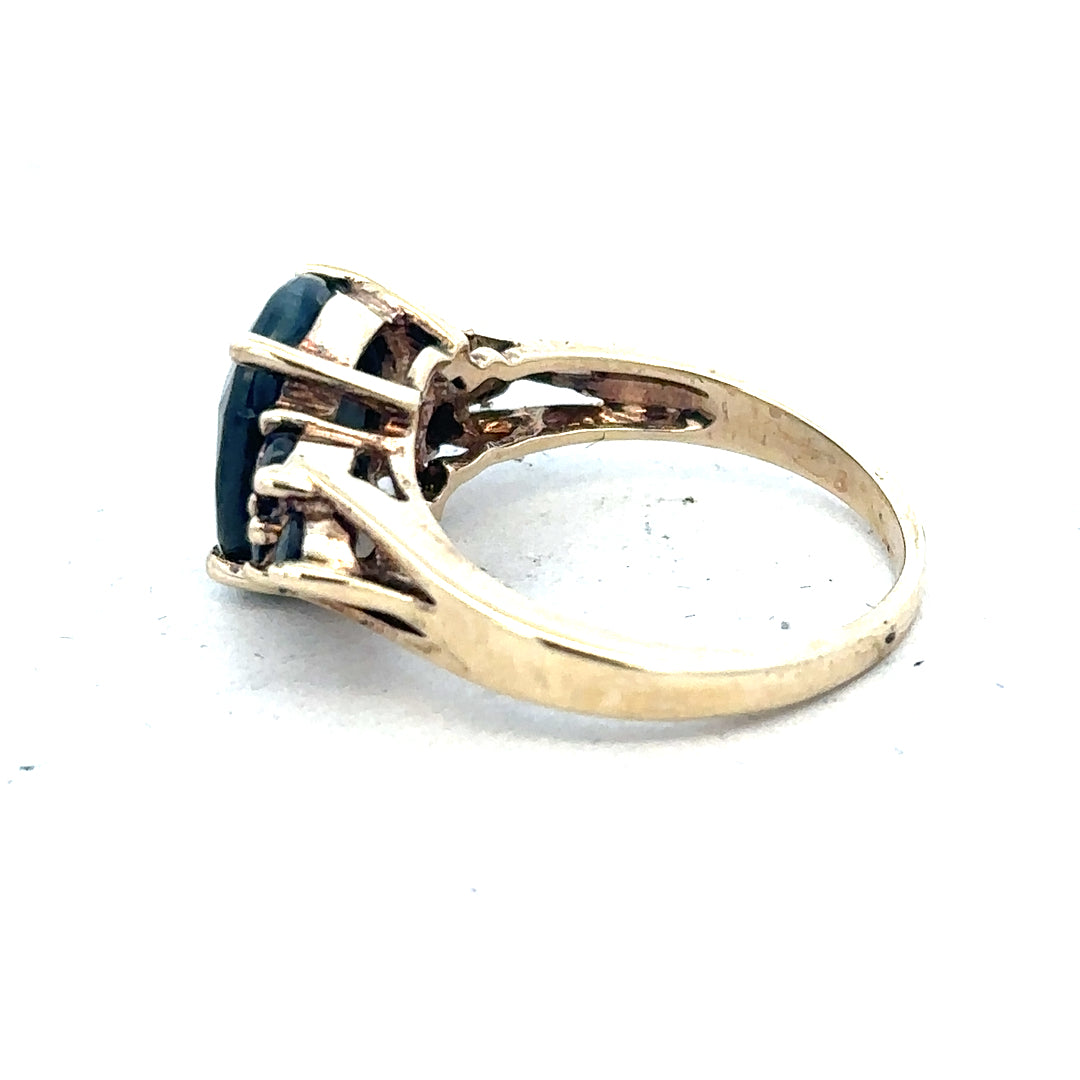 9ct yellow gold ring in size M1/2, unbranded, showcasing a smooth band and polished finish.