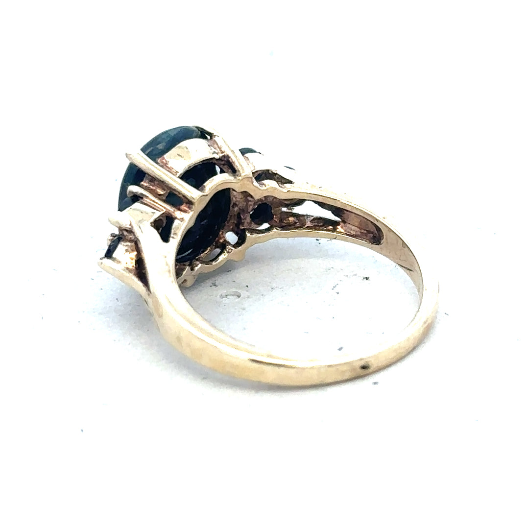 9ct yellow gold ring in size M1/2, featuring a smooth band and polished finish, unbranded jewelry accessory.
