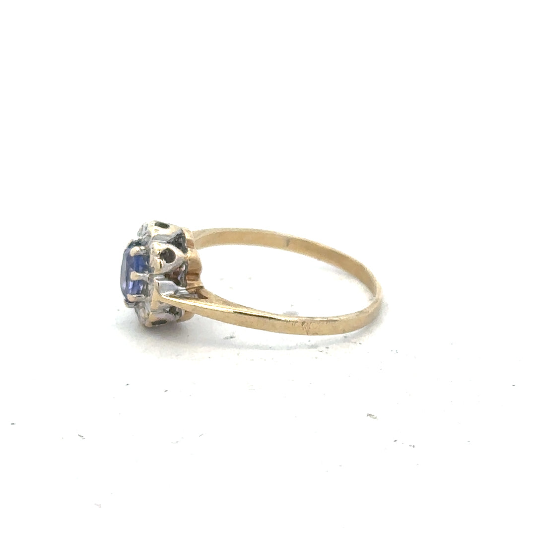 9ct yellow gold ring in size M1/2, featuring a simple band design, unbranded, shown on a neutral background.