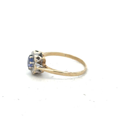 9ct yellow gold ring in size M1/2, featuring a simple band design, unbranded, shown on a neutral background.