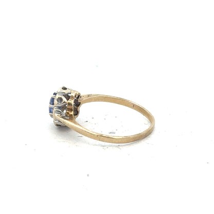 9ct yellow gold ring in size M1/2, featuring a smooth polished band, unbranded jewelry accessory.