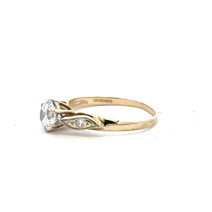 9ct yellow gold ring in size M1/2, featuring a smooth band and classic design, unbranded jewelry.