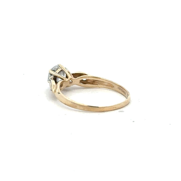 9ct yellow gold ring in size M1/2 with a smooth finish, unbranded, shown on a plain background.