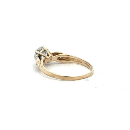 9ct yellow gold ring in size M1/2 with a smooth finish, unbranded, shown on a plain background.