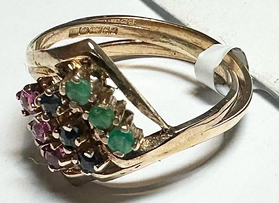 Yellow gold ring in size N with a simple band design, unbranded 9ct gold jewelry, shown on a neutral background.