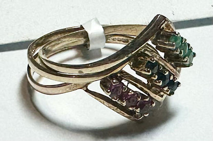 9ct yellow gold ring in size N with a smooth polished finish, unbranded jewelry displayed on a white background.