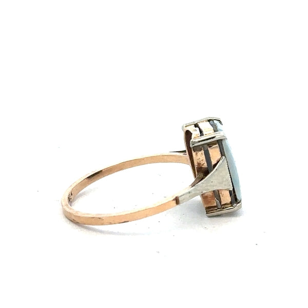 9ct yellow gold ring in size N, featuring a smooth band, unbranded jewelry, displayed on a neutral background.