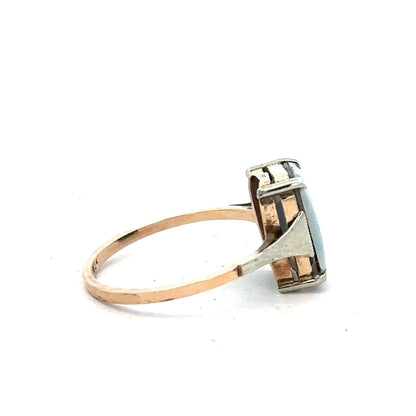 9ct yellow gold ring in size N, featuring a smooth band, unbranded jewelry, displayed on a neutral background.