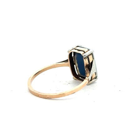 9ct yellow gold ring in size N with a smooth band, unbranded, showcasing a polished finish and classic style.