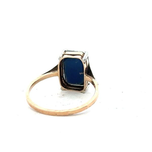 9ct yellow gold ring in size N, featuring a smooth band design, unbranded jewelry photographed against a neutral background.