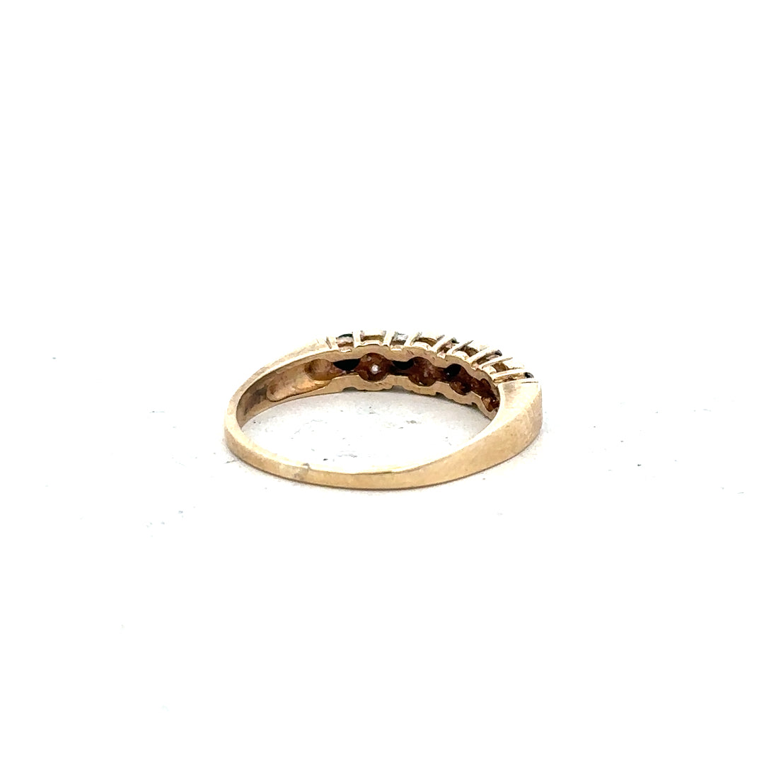 9ct yellow gold ring in size N with a smooth, polished finish, unbranded jewelry, displayed on a neutral background