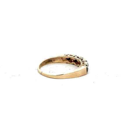 9ct yellow gold ring in size N with a smooth polished finish, showcasing elegant jewelry craftsmanship.