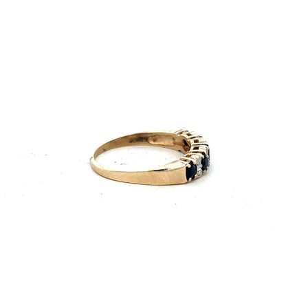9ct yellow gold ring in size N with a smooth band, unbranded, showcasing a classic jewelry design.