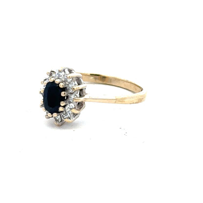 9ct yellow gold ring in size N with a smooth band, unbranded, displayed on a neutral background.