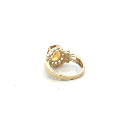 9ct yellow gold ring in size N with a smooth band, unbranded, showcasing a polished finish on a white background.