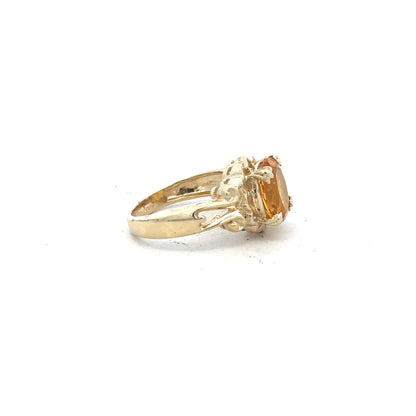 9ct yellow gold ring in size N with a smooth band, unbranded jewelry piece, shown against a neutral background.