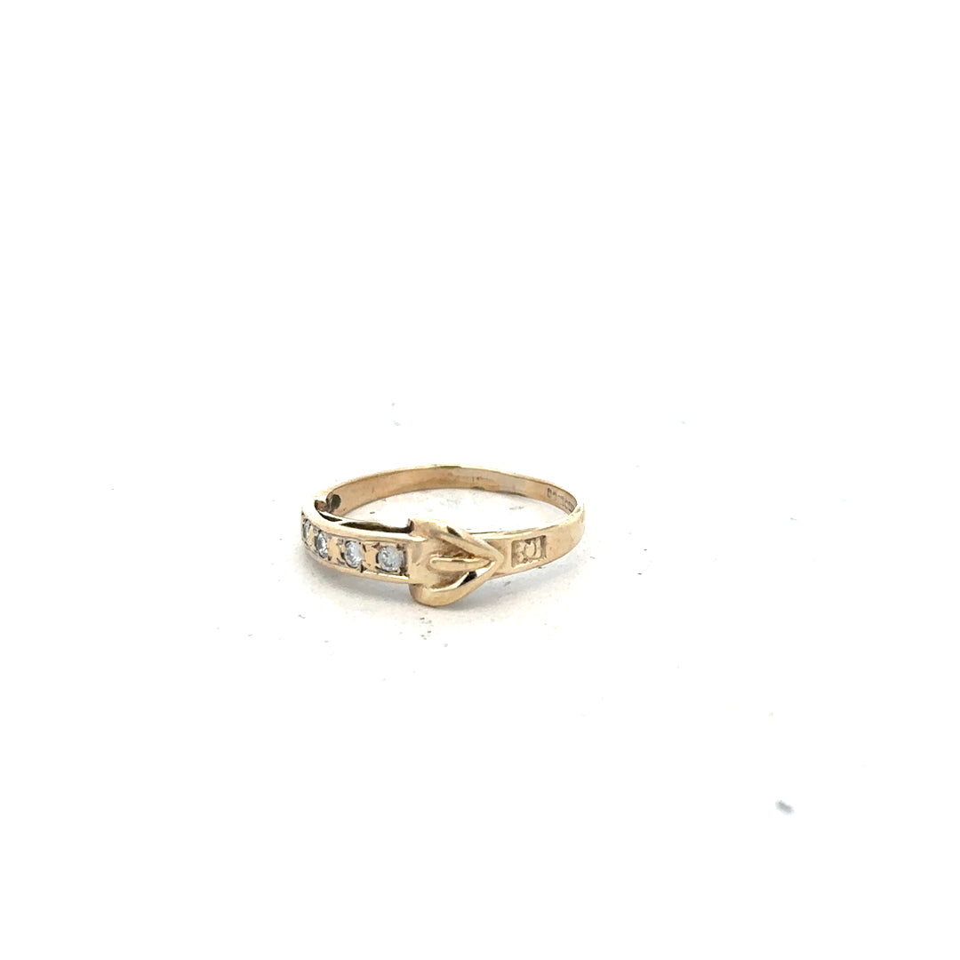 9ct yellow gold ring size N with a smooth band, unbranded jewelry, showcased on a plain background.