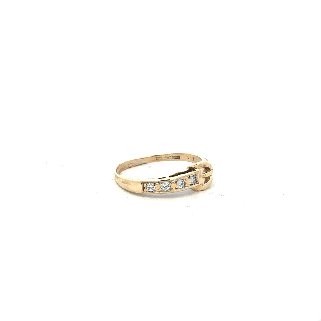 9ct yellow gold ring in size N with a smooth band, unbranded, displayed on a neutral background.