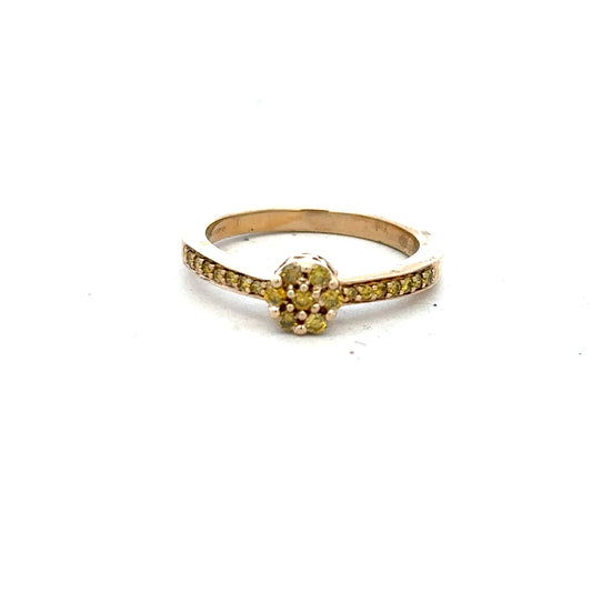 9ct yellow gold ring in size N with a smooth band, unbranded, displayed on a neutral background.