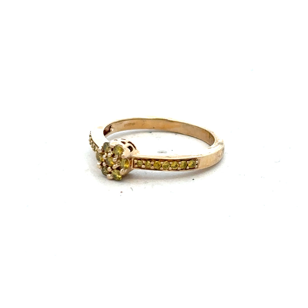 9ct yellow gold ring in size N with a smooth band, unbranded, displayed on a neutral background.