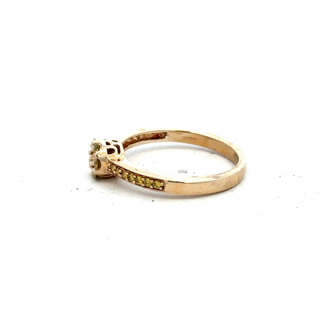 9ct yellow gold ring size N with a smooth polished band, unbranded, showcasing a classic and elegant jewelry design.