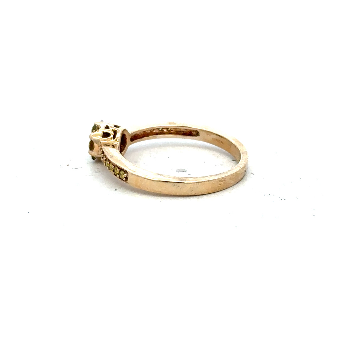 9ct yellow gold ring in size N, unbranded, with a smooth polished finish, shown on a plain background.