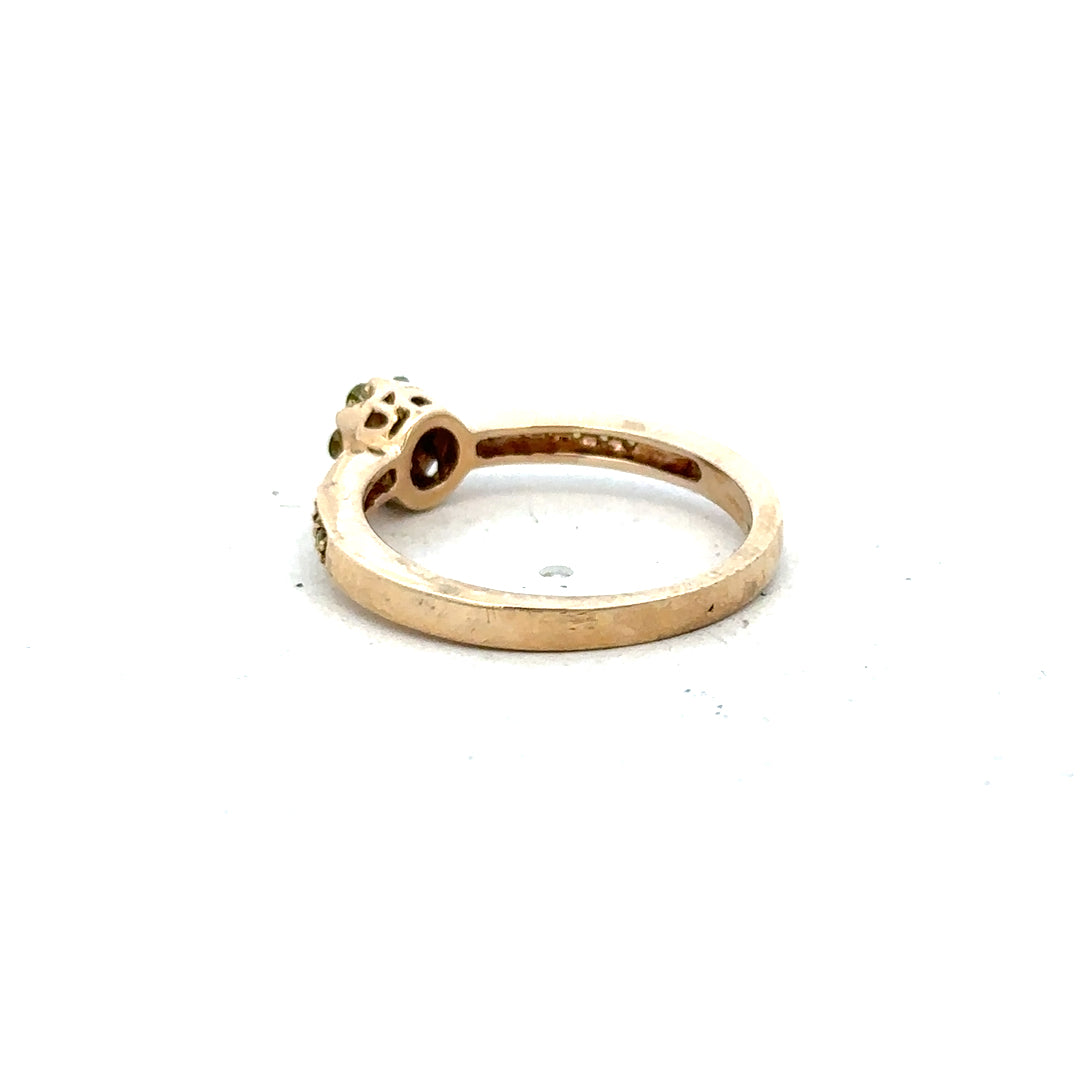 9ct yellow gold ring size N with a smooth band, unbranded, shown against a plain background.
