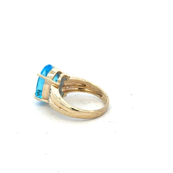 9ct yellow gold ring in size N with a smooth band, unbranded, showcasing a polished finish and classic design.