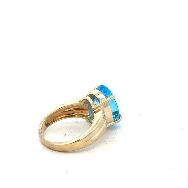 9ct yellow gold ring in size N with a smooth polished band, unbranded, displayed on a neutral background.