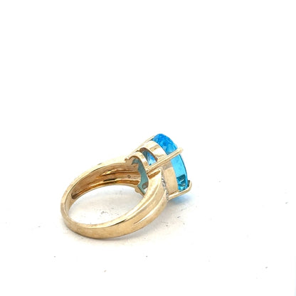 9ct yellow gold ring in size N with a smooth polished band, unbranded, displayed on a neutral background.