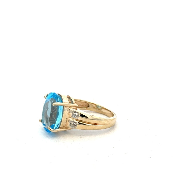 9ct yellow gold ring size N with a smooth band, unbranded jewelry piece, showcasing a polished finish and classic design.
