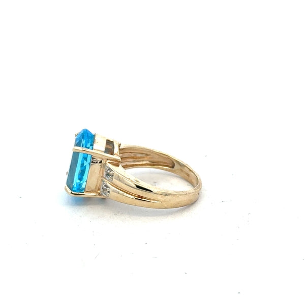 9ct yellow gold ring size N with a smooth band, unbranded jewelry piece, displayed on a neutral background.