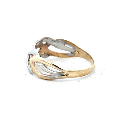 9ct yellow gold ring size N with a smooth polished finish, unbranded jewelry accessory.