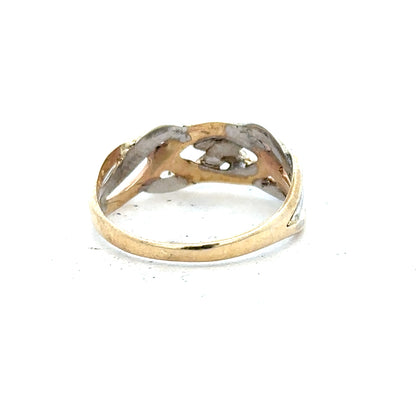 9ct yellow gold ring in size N with a simple band design, unbranded, showcasing a polished finish and smooth surface.